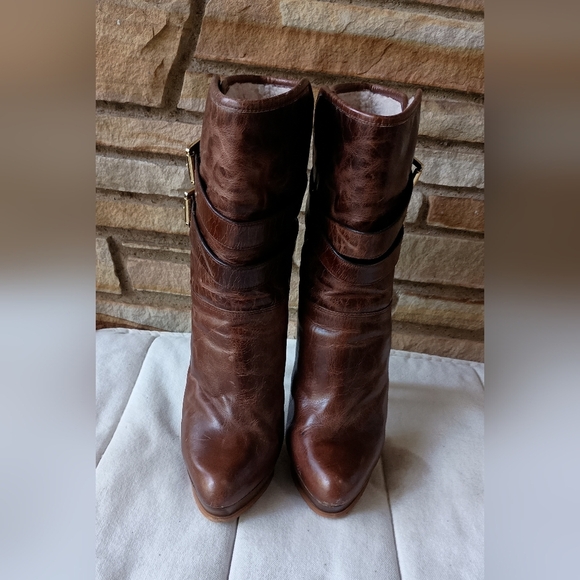 Micheal Kors Brown Leather Ankle Boots_8 - Picture 2 of 8